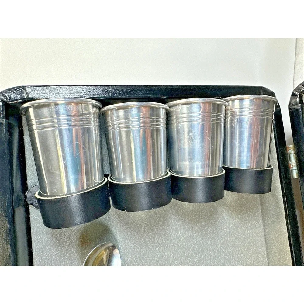 Vintage Trav-L-Bar By Ever Wear Travel Bar 8 Peice Set Black Case GVC